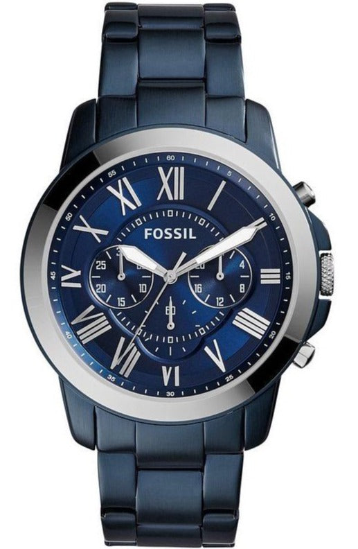 Fossil Grant Chronograph Blue Dial Blue Steel Strap Watch for Men - FS5230 Authentic Buy Shop Now
