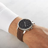 Fossil Townsman Chronograph Black Dial Brown Leather Strap Watch for Men - FS5280 Authentic Buy Shop Now
