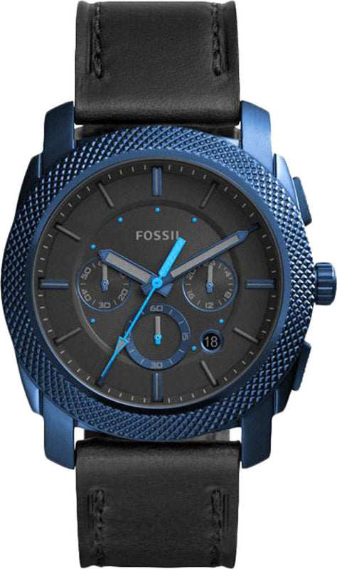 Fossil Machine Chronograph Black Dial Black Leather Strap Watch for Men - FS5361 Authentic Buy Shop Now