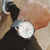 Fossil Neutra Chronograph White Dial Silver Mesh Bracelet Watch for Men - FS5382 Authentic Buy Shop Now