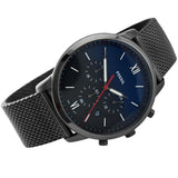 Fossil Neutra Chronograph Blue Dial Silver Mesh Bracelet Watch for Men - FS5383 Authentic Buy Shop Now