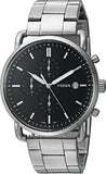 Fossil The Commuter Black Dial Silver Steel Strap Watch for Men - FS5399 Authentic Buy Shop Now