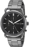 Fossil The Commuter Black Dial Grey Steel Strap Watch for Men - FS5400 Authentic Buy Shop Now