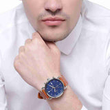 Fossil The Commuter Blue Dial Brown Leather Strap Watch for Men - FS5401 Authentic Buy Shop Now