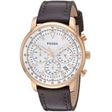 Fossil Goodwin Chronograph White Dial Brown Leather Strap Watch for Men - FS5415 Authentic Buy Shop Now