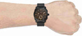 Fossil Machine Chronograph Black Dial Black Leather Strap Watch for Men - FS5586 Authentic Buy Shop Now