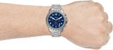 Fossil Bowman Chronograph Blue Dial Silver Steel Strap Watch for Men - FS5604 Authentic Buy Shop Now