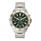 Fossil Garrett Chronograph Green Dial Two Tone Steel Strap Watch for Men - FS5622 Authentic Buy Shop Now