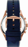 Fossil Forrester Chronograph Blue Dial Blue Leather Strap Watch for Men - FS5814 Authentic Buy Shop Now