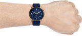 Fossil Forrester Chronograph Blue Dial Blue Leather Strap Watch for Men - FS5814 Authentic Buy Shop Now