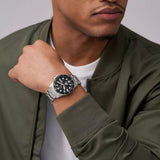 Fossil FB-01 Chronograph Black Dial Silver Steel Strap Watch for Men - FS5837 Authentic Buy Shop Now
