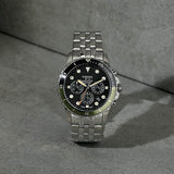 Fossil FB-01 Chronograph Black Dial Silver Steel Strap Watch for Men - FS5864 Authentic Buy Shop Now