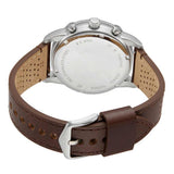 Fossil Sport Tourer Chronograph White Dial Brown Leather Strap Watch for Men - FS6042 Authentic Buy Shop Now