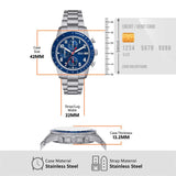 Fossil Sport Tourer Chronograph Blue Dial Silver Steel Strap Watch for Men - FS6047 Authentic Buy Shop Now