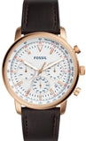 Fossil Goodwin Chronograph White Dial Brown Leather Strap Watch for Men - FS5415 Authentic Buy Shop Now
