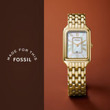 Fossil Raquel Three Hand Mother of Pearl Dial Gold Steel Strap Watch For Women - ES5304 Authentic Buy Shop Now