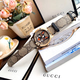 Gucci G-Timeless Brown Dial Brown Leather Strap Unisex Watch - YA1264057 Authentic Buy Shop Now