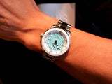 Breitling Superocean Automatic 36 Turquoise Dial Silver Steel Strap Watch for Men - A17377211C1A1 Authentic Buy Shop Now