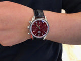 Tag Heuer Carrera Automatic Chronograph Red Dial Black Leather Strap Watch for Men - CBK221G.FC6479 Authentic Buy Shop Now