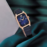 Emporio Armani Gioia Quartz Mother of Pearl Blue Dial Blue Leather Strap Watch For Women - AR11426 Authentic Buy Shop Now