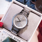Michael Kors Gabbi Quartz Crystals Silver Dial Silver Steel Strap Watch For Women - MK3984 Authentic Buy Shop Now
