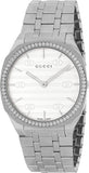Gucci 25H Quartz Diamonds Silver Dial Silver Steel Strap Watch for Women - YA163401 Authentic Buy Shop Now
