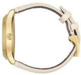 Gucci G Timeless Quartz White Dial White Leather Strap Watch For Women - YA1264033A Authentic Buy Shop Now