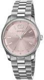 Gucci G Timeless Quartz Pink Dial Silver Steel Strap Watch for Women - YA1265061 Authentic Buy Shop Now