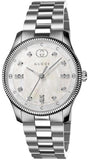 Gucci G Timeless Diamonds White Dial Silver Steel Strap Watch for Women - YA1265064 Authentic Buy Shop Now