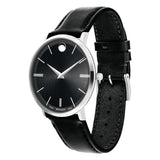 Movado Ultra Slim Black Dial Black Leather Strap Watch For Men - 0607086 Authentic Buy Shop Now