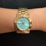 Marc Jacobs Amy Blue Dial Gold Steel Strap Watch for Women - MBM3301 Authentic Buy Shop Now