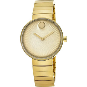 Movado Edge Gold Dial Gold Steel Strap Watch for Women - 3680014 Authentic Buy Shop Now