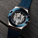 Maserati Potenza Automatic Skeleton Dial Blue Rubber Strap Watch For Men - R8821108035 Authentic Buy Shop Now