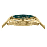 Versace V-Ray Chronograph Quartz Green Dial Gold Steel Strap Watch For Men - VE2I00621 Authentic Buy Shop Now