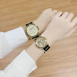 Guess Queen Quartz Gold Dial Black Silicone Strap Watch For Women - GW0536L3 Authentic Buy Shop Now