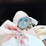 Guess Fusion Chronograph White Dial White Leather Strap Watch For Women - GW0553L2 Authentic Buy Shop Now