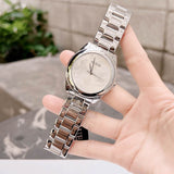 Guess Cubed Analog Silver Dial Silver Steel Strap Watch For Women - GW0606L1 Authentic Buy Shop Now