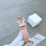 Michael Kors Pyper Quartz Silver Dial Pink Leather Strap Watch for Women - MK2947 Authentic Buy Shop Now