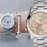 Fossil Perfect Boyfriend Taupe Dial Silver Steel Strap Watch for Women - ES4146 Authentic Buy Shop Now