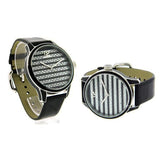 Marc Jacobs Lidia Stripe Glitz Black Dial Black Leather Strap Watch for Women - MBM1166 Authentic Buy Shop Now
