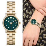 Marc Jacobs Baker Green Dial Gold Steel Strap Watch for Women - MBM3249 Authentic Buy Shop Now