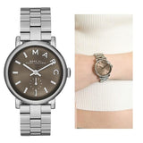 Marc Jacobs Baker Brown Dial Silver Steel Strap Watch For Women - MBM3329 Authentic Buy Shop Now