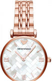 Emporio Armani Mother of Pearl Dial Rose Gold Steel Strap Watch For Women - AR11110 Authentic Buy Shop Now