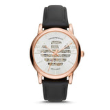 Emporio Armani Meccanico Skeleton Silver Dial Black Leather Strap Watch For Men - AR60031 Authentic Buy Shop Now