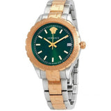 Versace Hellenyium Green Dial Two Tone Steel Strap Watch for Women - V12050015 Authentic Buy Shop Now