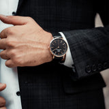 Daniel Wellington Classic Sheffield Black Dial Black Leather Strap Watch For Men - DW00100127 Authentic Buy Shop Now