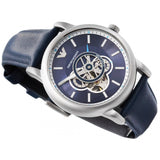 Emporio Armani Luigi Chronograph Blue Dial Black Leather Strap Watch For Men - AR60011 Authentic Buy Shop Now