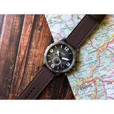 Fossil Nate Chronograph Grey Dial Brown Leather Strap Watch for Men - JR1424 Authentic Buy Shop Now