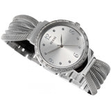 Guess Chiffon Silver Dial Silver Mesh Bracelet Watch For Women - W1083L1 Authentic Buy Shop Now