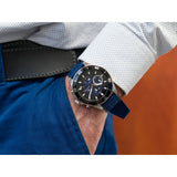 Tommy Hilfiger Larson Chronograph Blue Dial Blue Rubber Strap Watch For Men - 1791920 Authentic Buy Shop Now